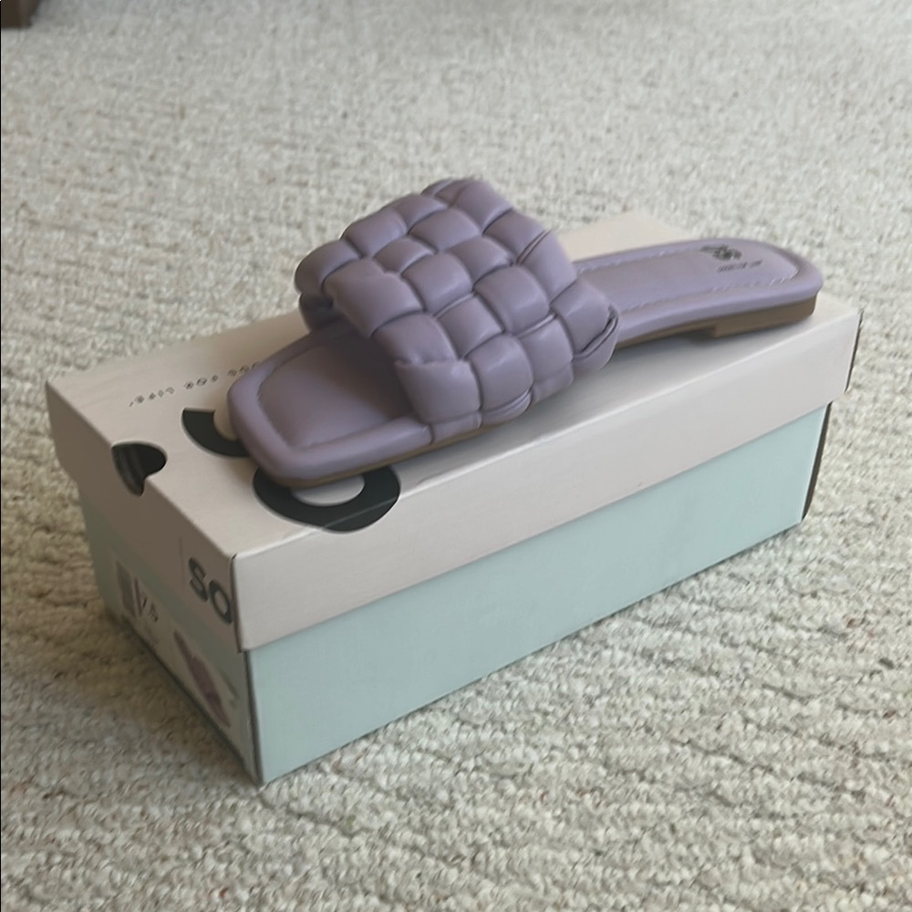 Purple Woven Slide Sandals
